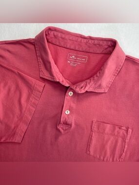 Peter Millar Polo Shirt Mens XL Red Short Sleeve Performance Pocket Comfort